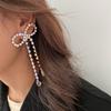 Fashion Long Tassel Full Rhinestone Drop Earrings for Women Bowknot Crystal Dangle Earrings Jewelry Gifts