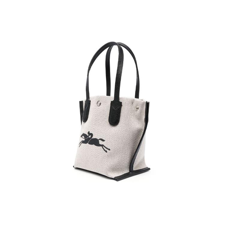 New LONGCHAMP Canvas With Calfskin Canvas Bag, Tote Bag, Shopping Bag, Handbag Regular Women's Beige 10194HSG037