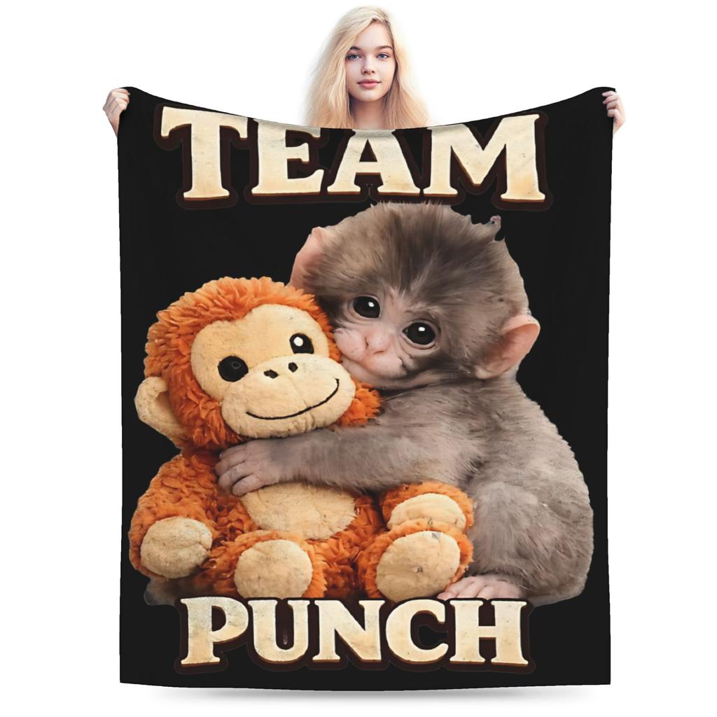 Sad Monkey Punch Blanket Soft Comfy Throw Blanket Winter Adults Girls Outdoor Camping Bedspread