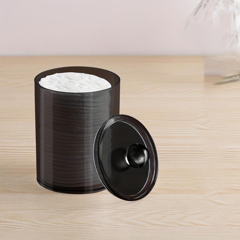1/2pcs 10 oz black transparent plastic pharmacist jar set, suitable for cotton balls, swabs, pads, and dental floss -