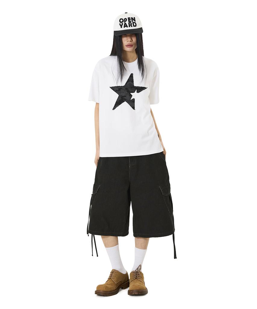 Opeunyadeu(Owai) Camo Star Patch Tee - White