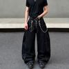 Retro straight jeans women's autumn new fat mm large size annual loose scimitar pants loose wide-leg pants