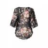 Summer European American Style Women's Sheer Chiffon Sheer Top Casual Blouse