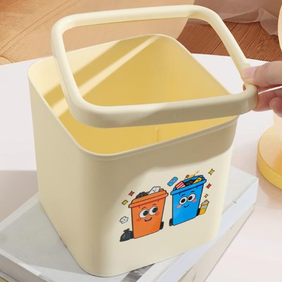 Cartoon Desktop Trash Can Cute Small Waste Bin Funny Tabletop Wastebasket Mini Trash Bin for Home Office Desk Vanity Table