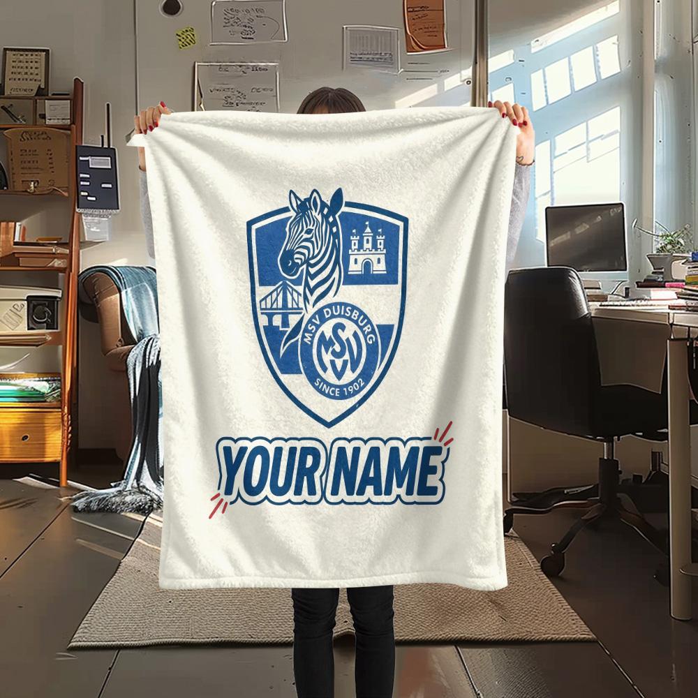 Custom Name Meidericher SV 02 Duisburg Flannel Blanket, High quality Comfortable for All Seasons, Home Decor, Warmth and Comfort