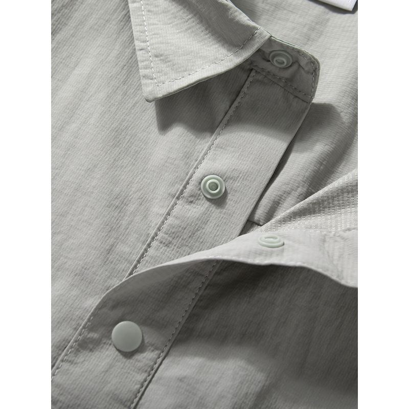 Japanese-Style Short-Sleeve Men's Summer New Lightweight Breathable Outdoor Functional Shirt with Texture, Loose Casual Shirt