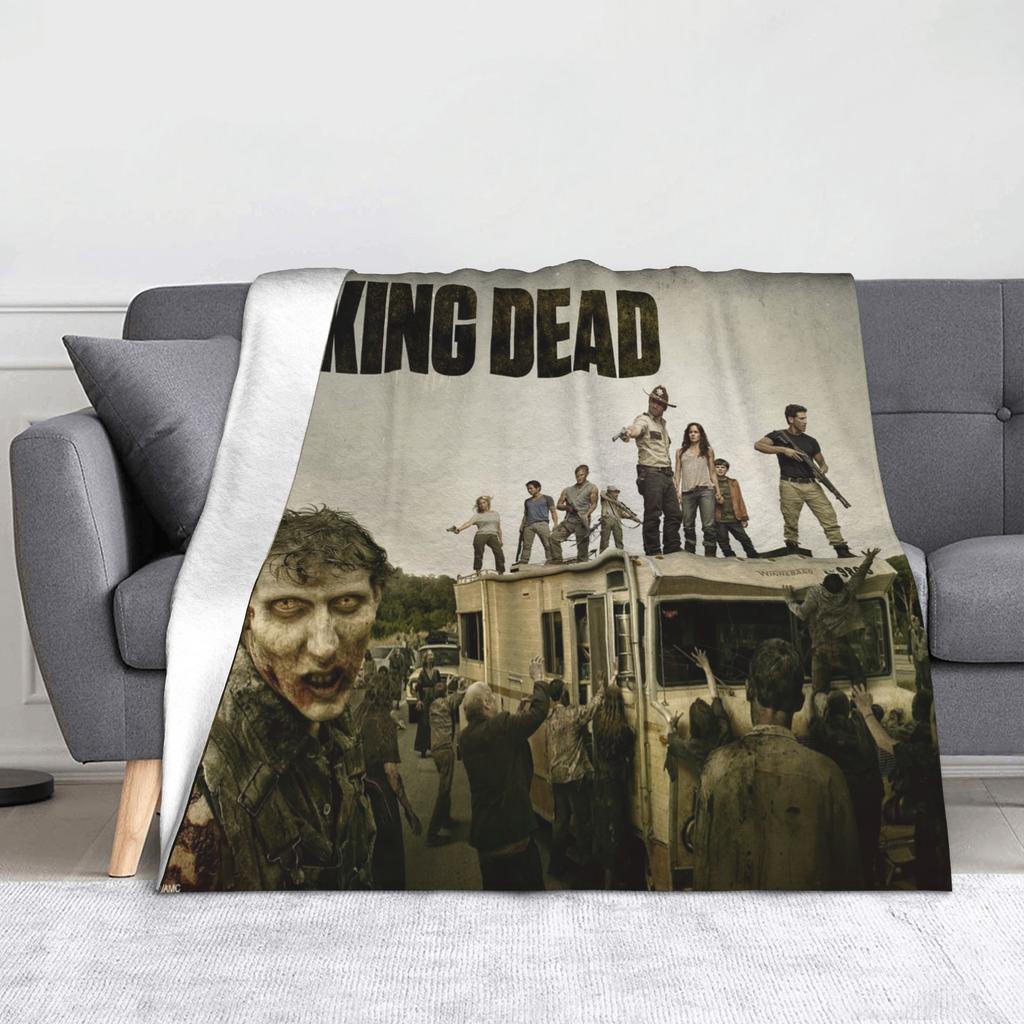 The Walking Dead Horror Movie Blanket Fleece Rick Grimes Daryl Dixon Carl Comic Warm Throw Blanket for Bedding Couch Bed Rug