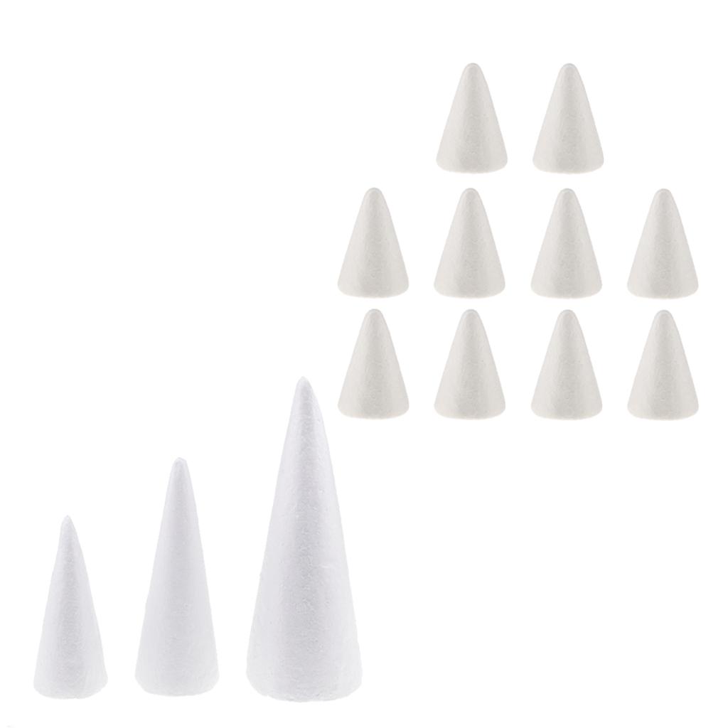 10pcs Creative Cone Shaped Styrofoam Foam Craft for DIY Handmade Party Decor