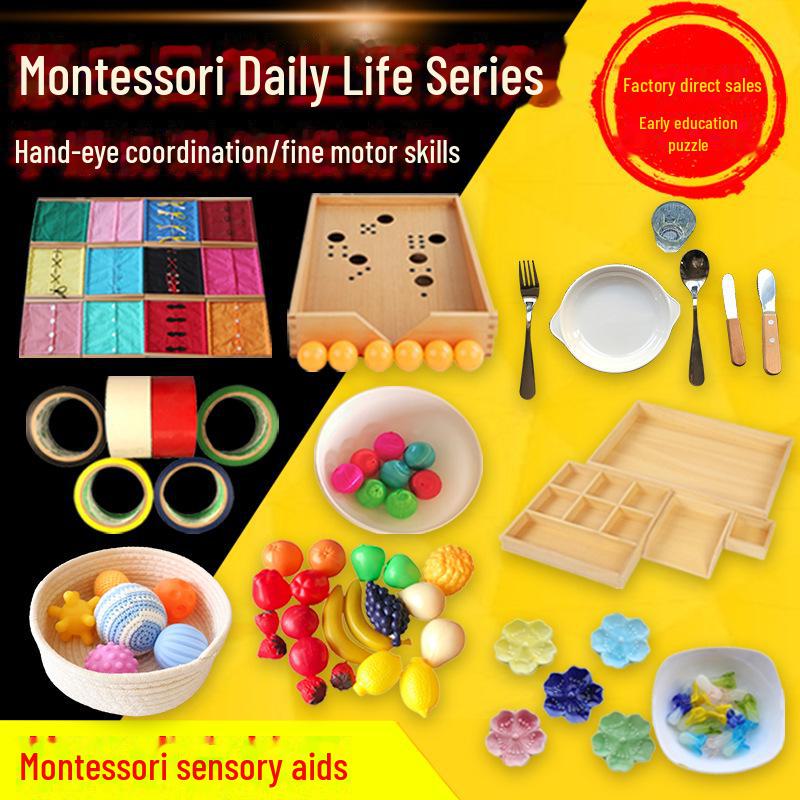Montessori Daily Life Series: Complete Set of Wooden Toddler Grasping Toys