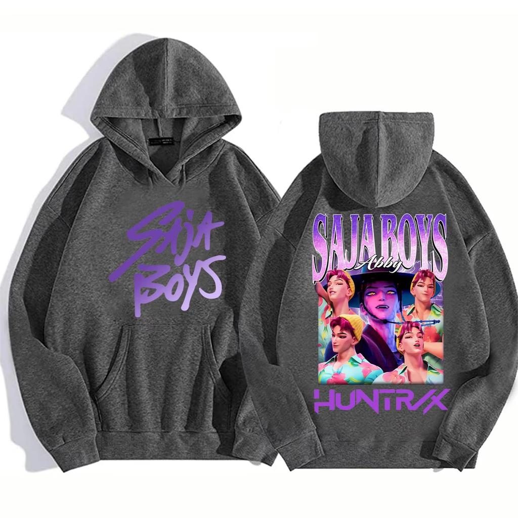 K-Pop Dämonenjäger Herbst Winter Hoodie Abby Saja Jungen Grafikdruck Harajuku Pullover Tops Mann Frau Sweatshirt Fans Geschenk