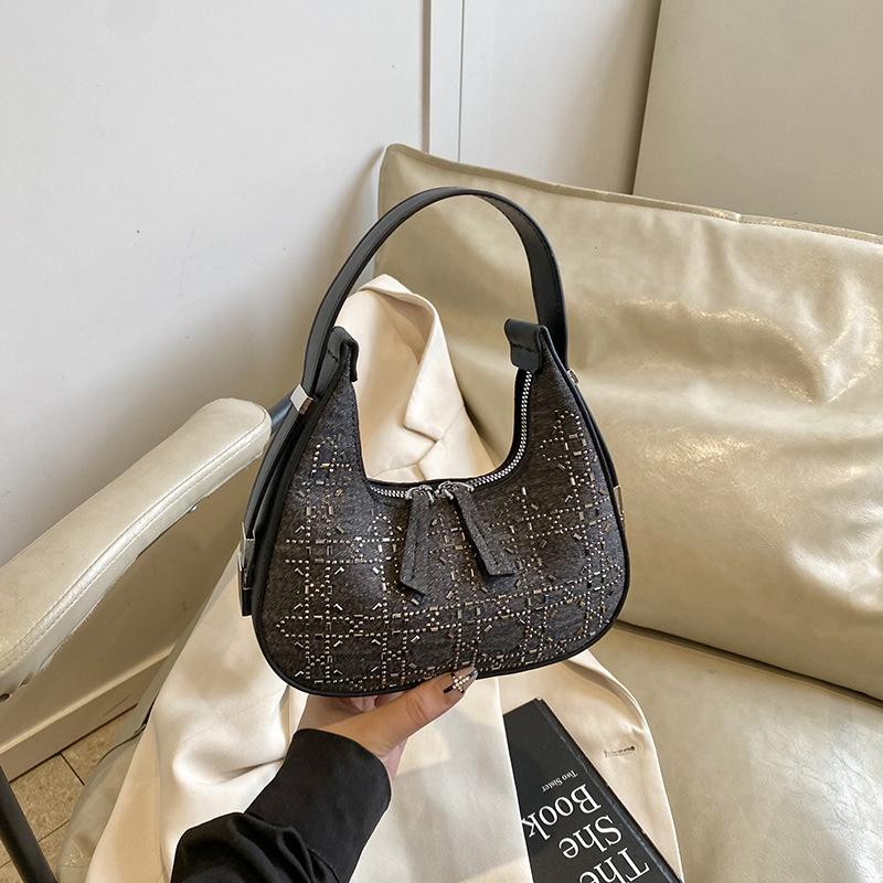 Summer New Women's Bags Fashionable Denim Underarm Bags Portable Shoulder Bags Fashionable