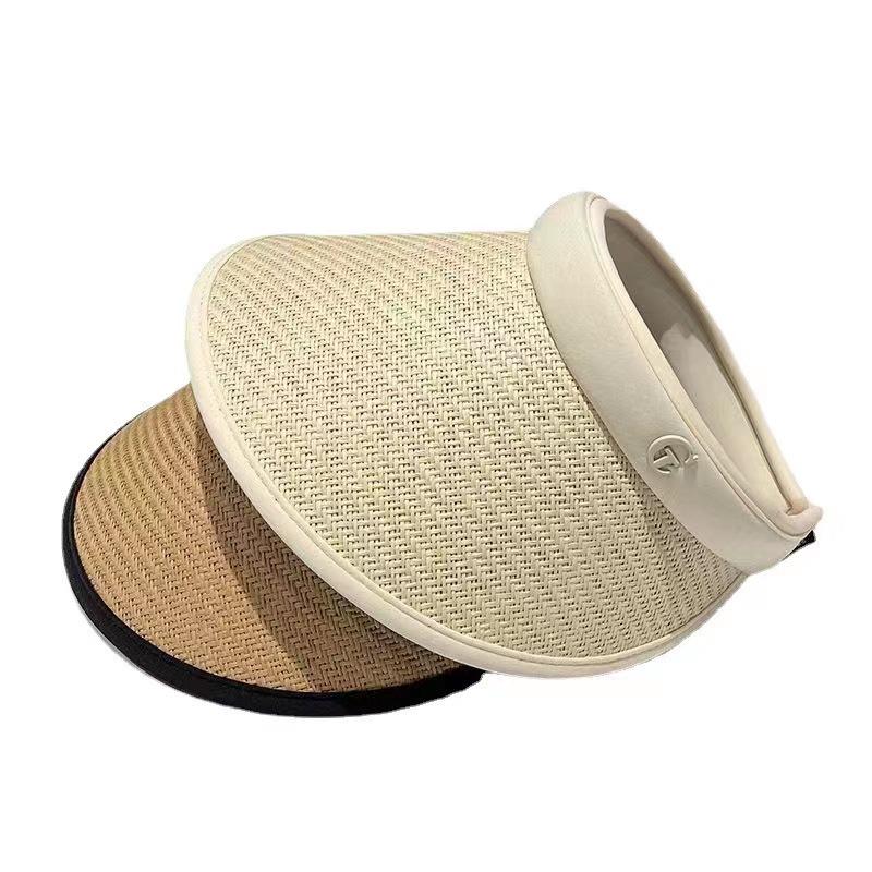 Women's 2026 Summer Sunshade Hat: Large Brim, UV Protection, Face Covering, Open-Top Straw Design