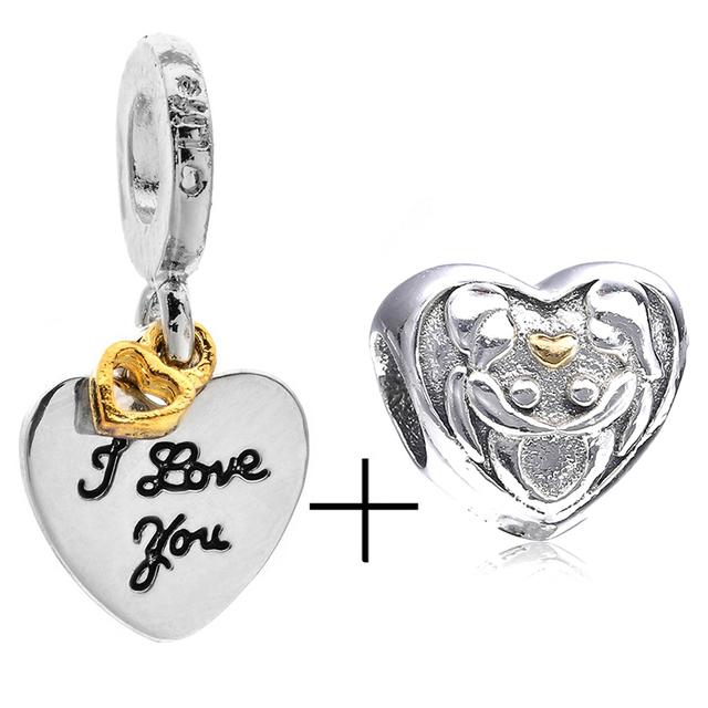 2pcs /Lot New Mom &Dad Charm Beads Fit European Style Brand Bracelets For Women Family Romantic Jewelry Gift Buy 1 Get 1 Free