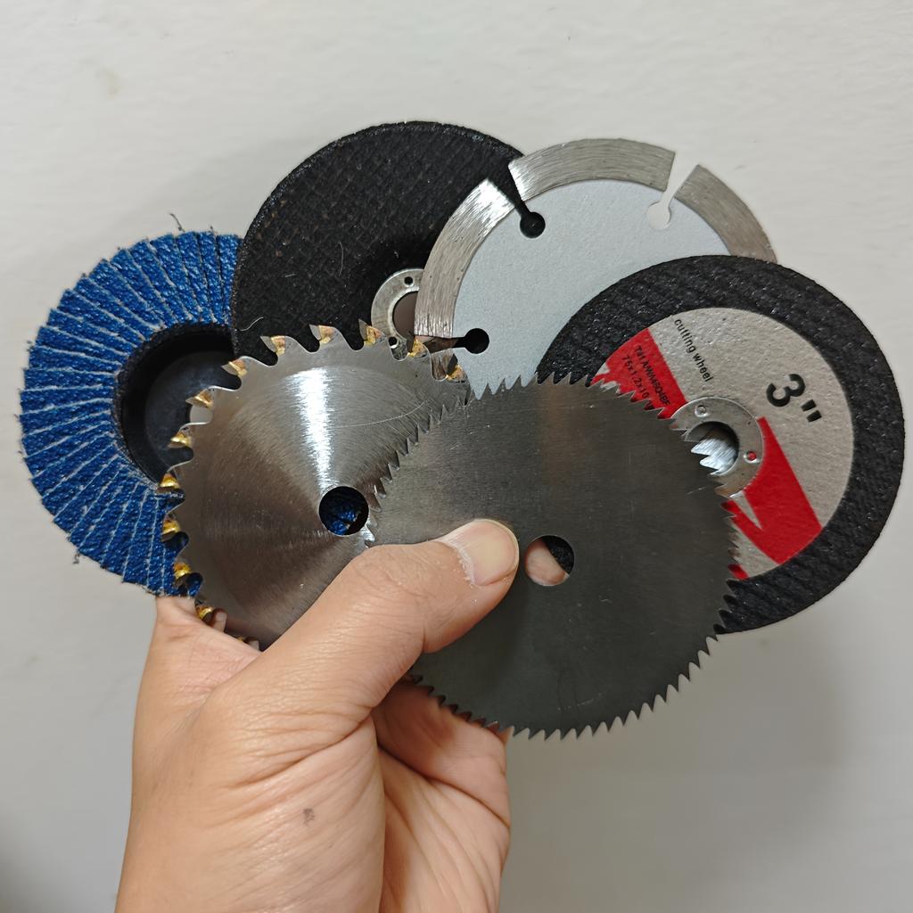 6pcs Stainless Steel Saw Blades, 3-inch 75mm Bonded Corundum Discs, Medium-Grained, Aluminum Alloy Material, Suitable for Pneumatic Machines