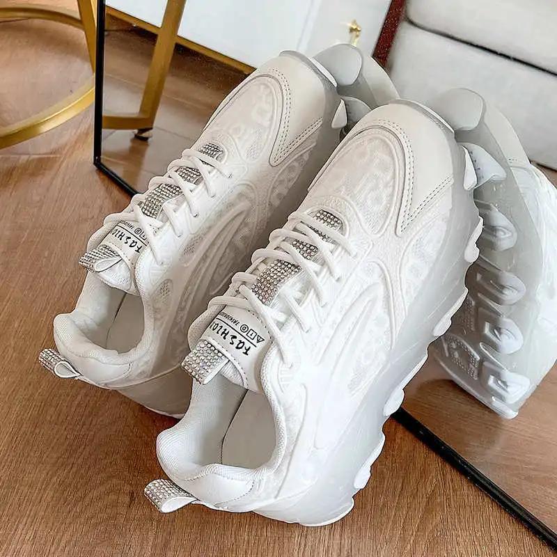 Fashion Synthetic Leather High Platform Woman Loafers Luxury Mules Sneakers 34 Size Shoes In Travel Sports Athlete Beskete Health