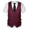 2026 New Summer Fashion Versatile Fashion Funny Fake Suit 3D T Shirt Tuxedo Bow Tie 3D Printed T-shirts Men Summer Streetwear