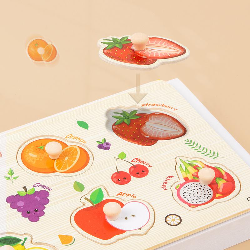 

Children s Puzzles Wooden Early Education Puzzles Puzzles Puzzles Wooden Nails Hand Grab Board Animal Fruit Wooden Toys