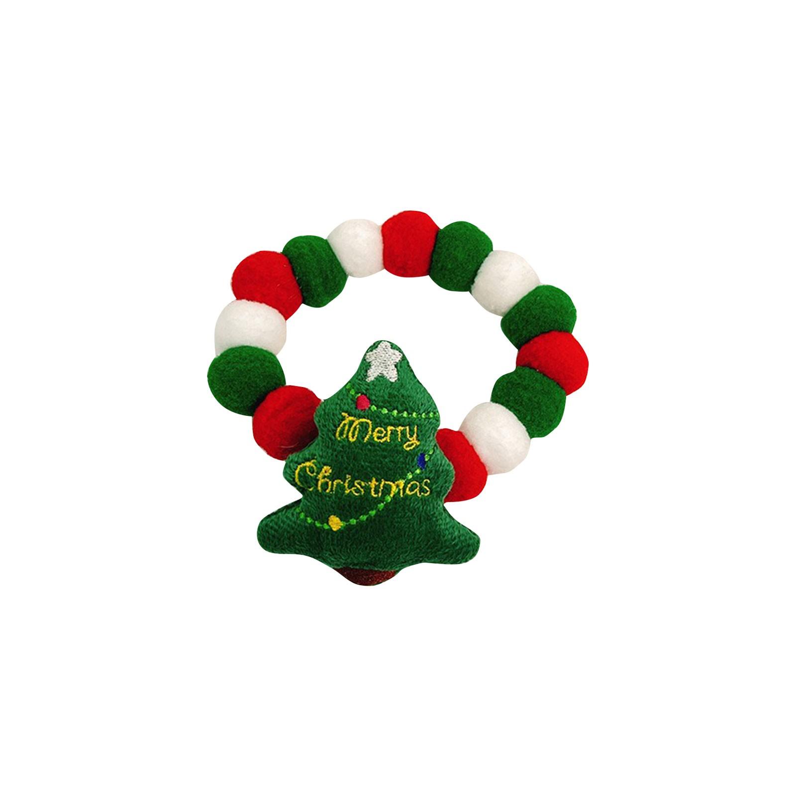 

Christmas Pet Collar Dog Collar Christmas Tree Old Man Elk Hair Ball Dog Necklace Collar Decoration One Size