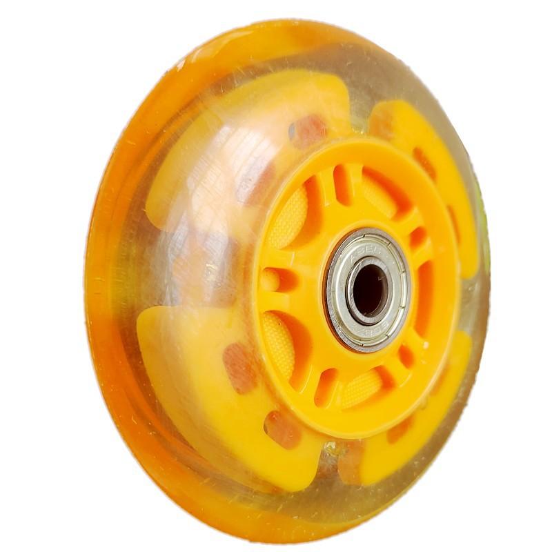 Ruidongle 80 95 100Mm Professional Inline Skate Wheels No Noise PU for Adult Training Luminous Flashing Roller жёлтый