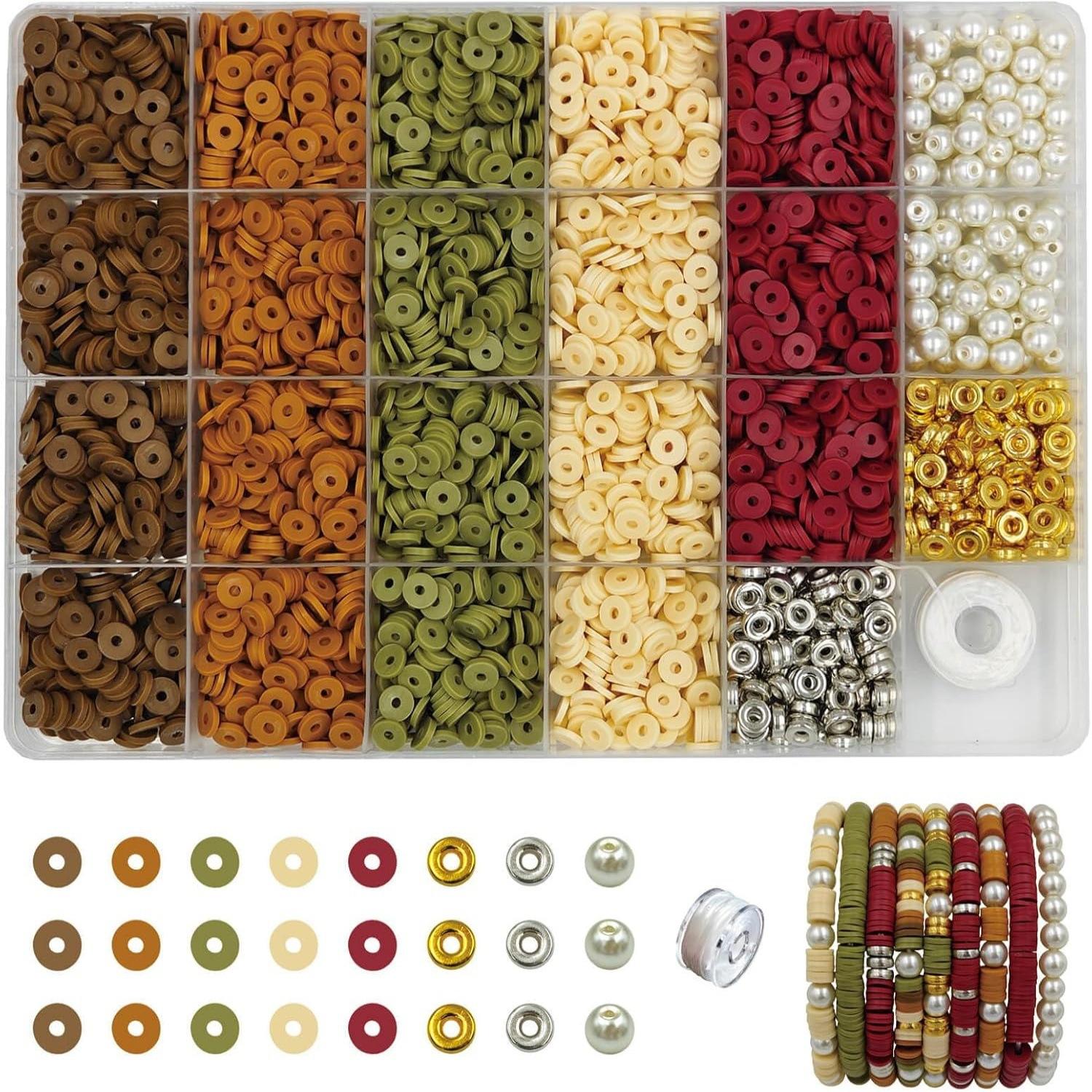 

3300Pcs Friendship Bracelet Alphabet Beads Diy Jewelry Accessories Set Diy Pottery Sheet Clay Beads Round Beads