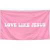 Love Like Jesus Tapestry 3×5 Feet Indoor and Outdoor Tapestry with Brass Grommets for Bedroom, Living Room, Dorm, Balconies, Gift, Party Decor
