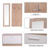 3-in-1 Flurmöbel-Set Garderobe Spiegel Schuhschrank Aufbewahrungs-Organizer m. Haken Holzfarbe