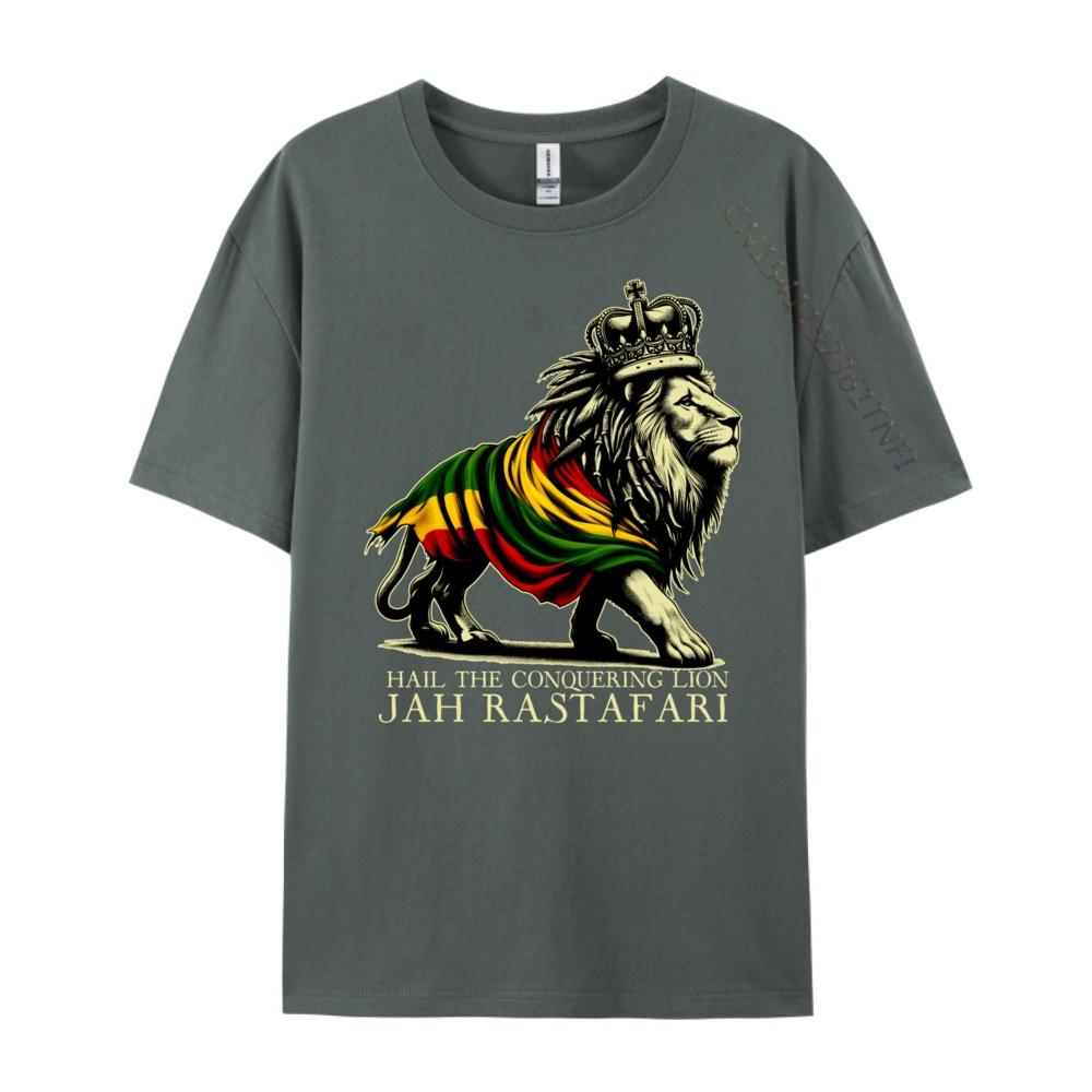 Hail The Lion Of Judah Reggae Rastafari Jah Jah Bless Rasta Graphic Tees Men Limited Time Special Valentine's Day Tshirts