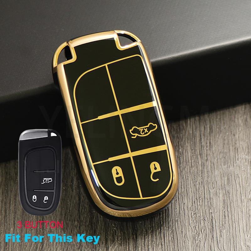 3/5 Tasten Schale Fob TPU Auto Smart Schlüssel Etui Abdeckung Für Jeep Renegade Frand Cherokee Dodge Journey Charger Chrysler 200 300 300