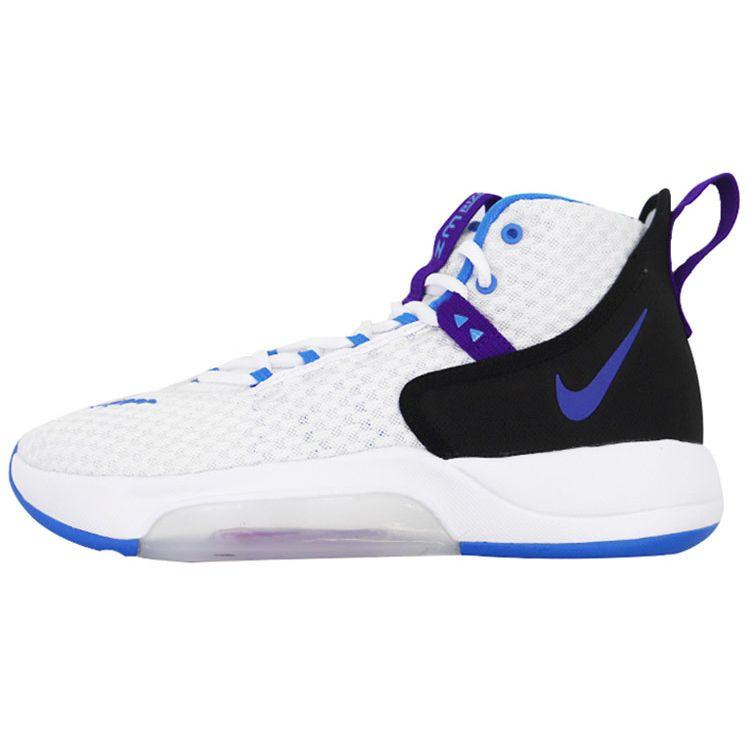 Nike Zoom Rize 1 Comfortable Versatile Mid-Top Zoom Air Technology Basketball Shoes Unisex Sneaker Black White Blue BQ5398-101