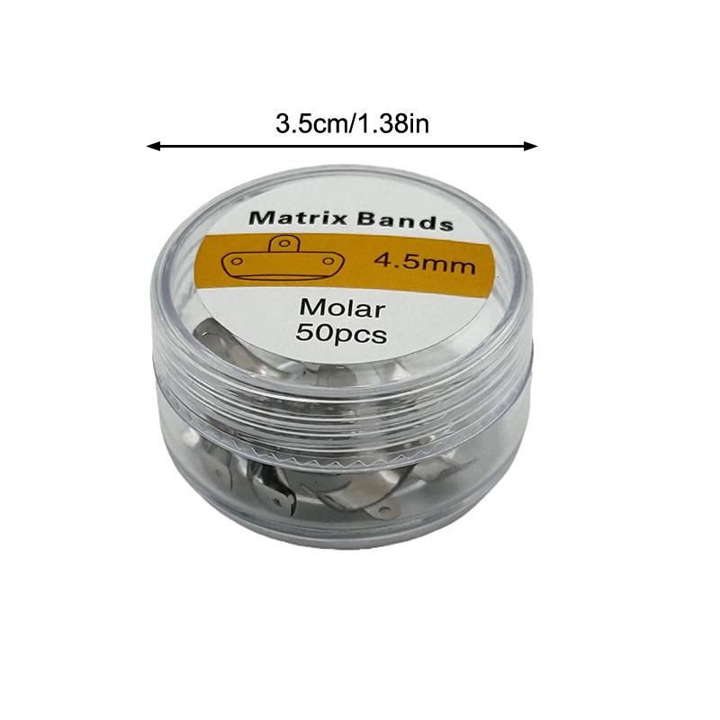 50Pcs/Box Dental Matrix Bands Sectional Metal Matrices Matrix 3.5/4.5/5.5/6.5Mm Size Teeth Replacement Dentist Tools