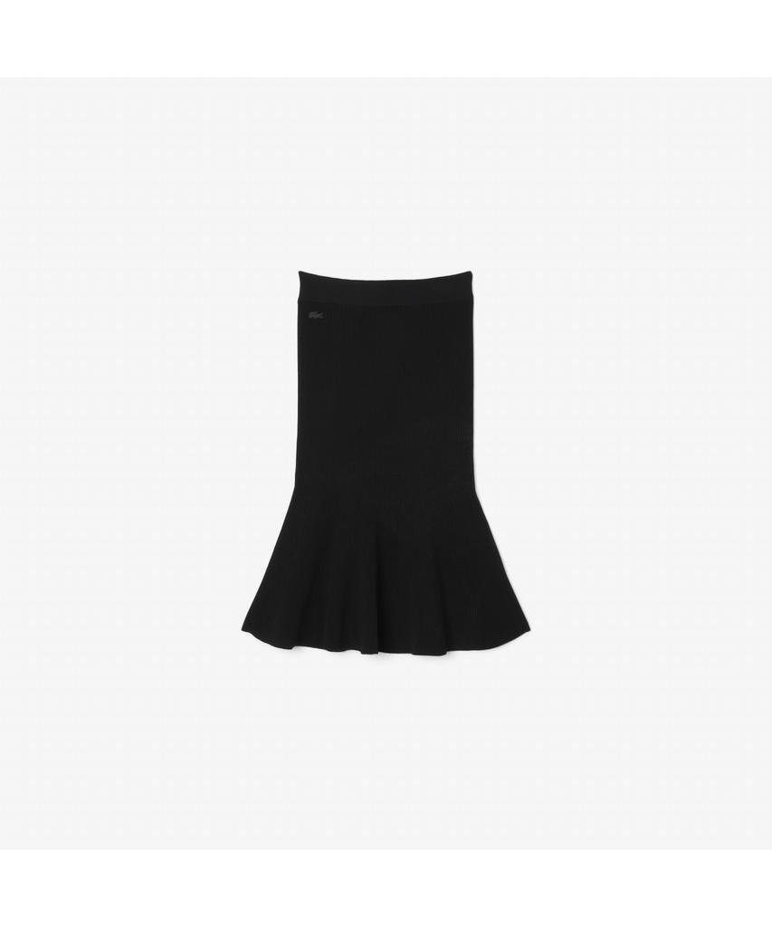 Lacoste Women'S 3D Ribbed Flare Midi Skirt Jf4162-55N 031