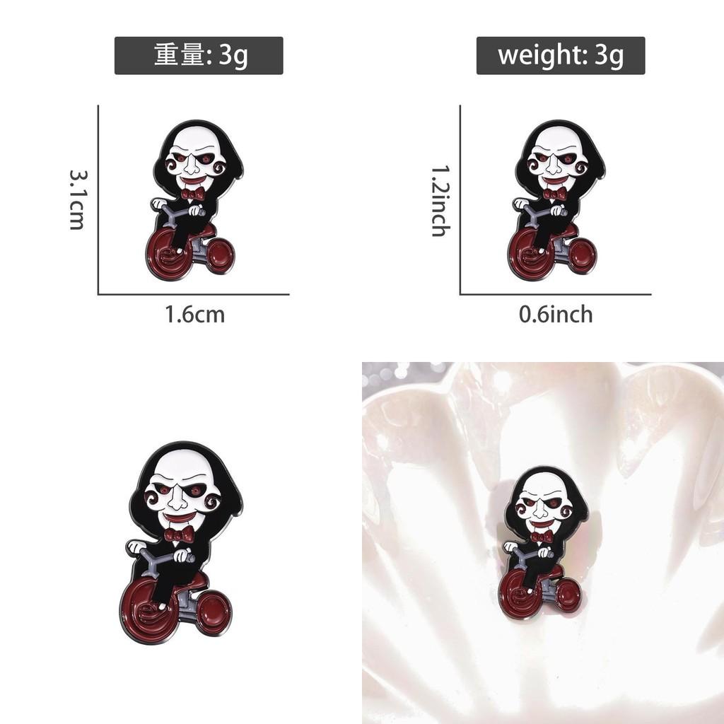 Creative Halloween Series Brooch Featuring Terrifying Cartoon Character Designs And Dark Metal Accents For Collectors And Fans