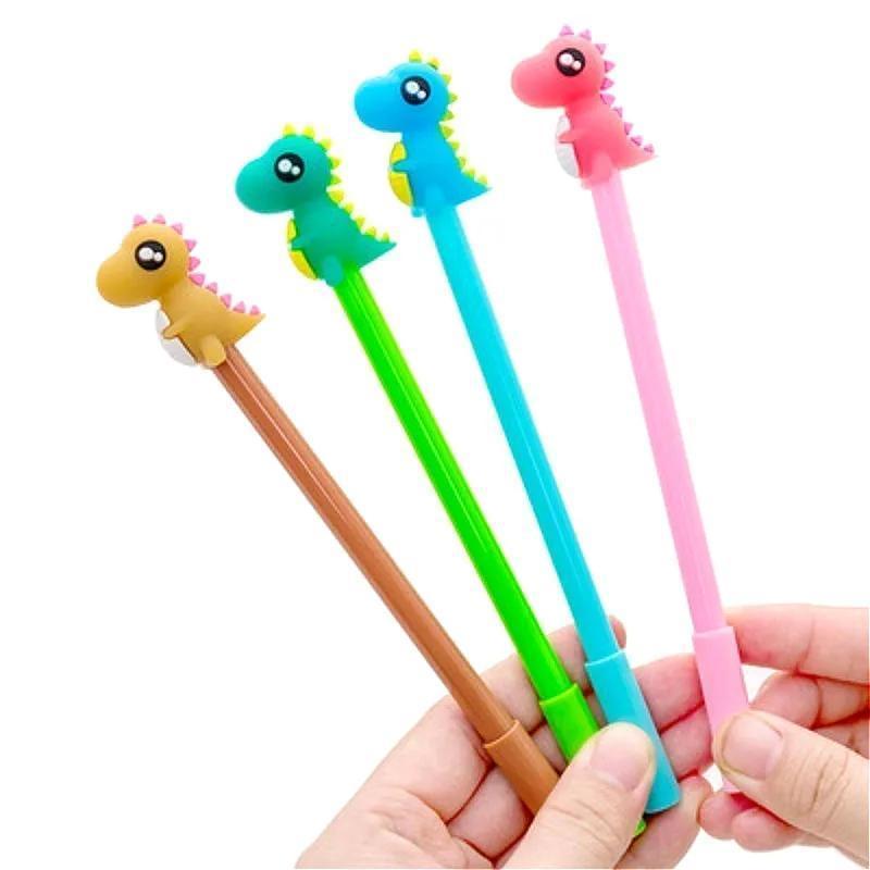 New Dinosaur Pens Korean Stationery Cute Kawaii Cartoon Dinosaur Gel Pen School Office Supplies Creative Gifts Color Random