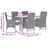 VidaXL Ensemble à manger de jardin et coussins 7 pcs beige poly rotin