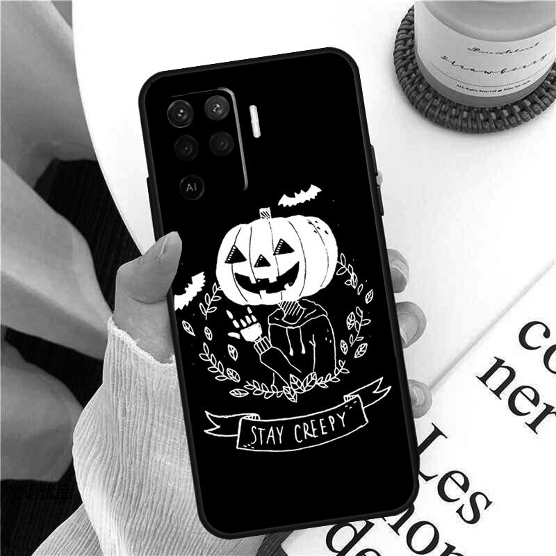 Halloween Pumpkin Horror Case For OPPO A74 A94 A54 A15 A3S A5S A1K A52 A72 A83 A91 A93 A53S A5 A9 A31 A53 Cover