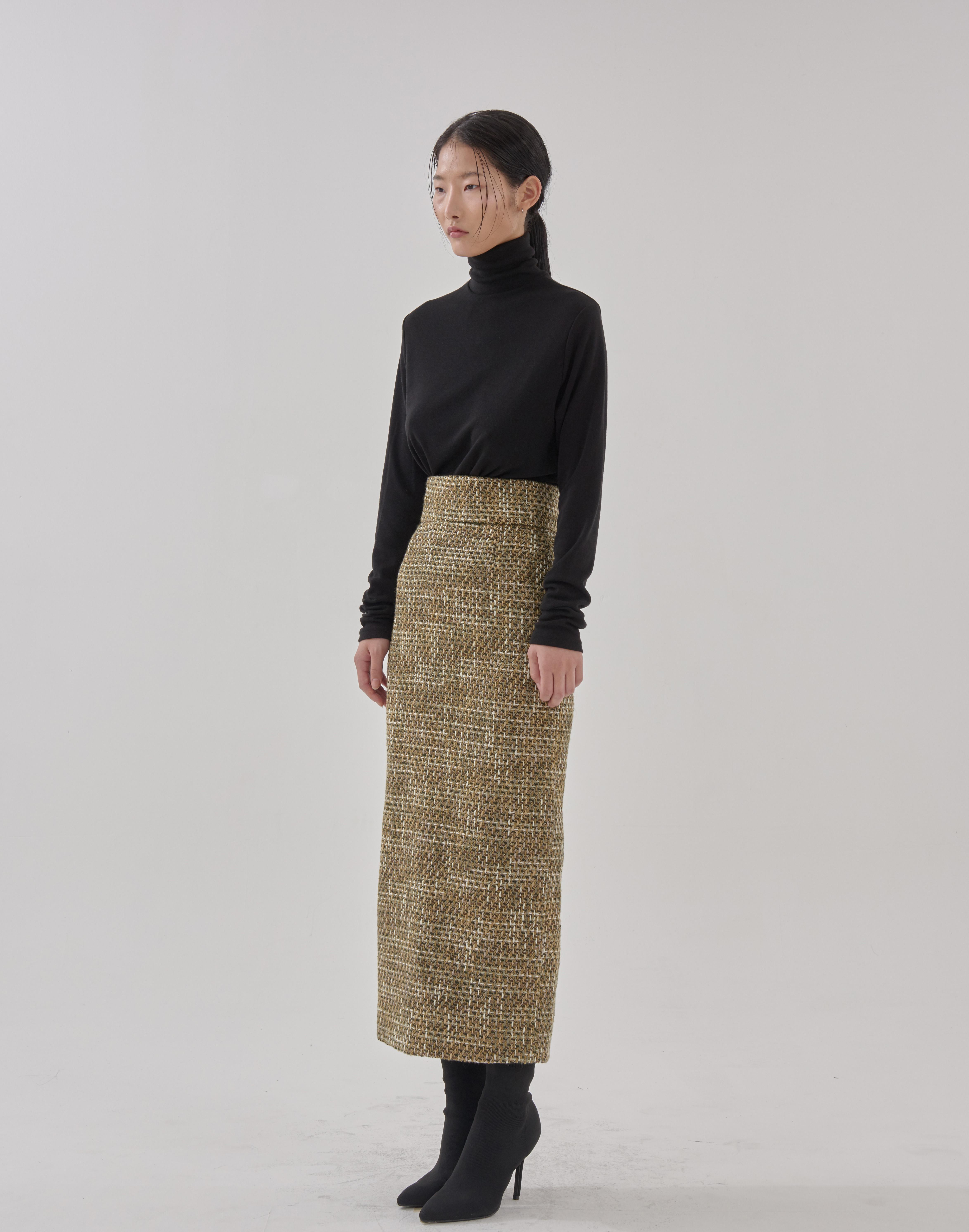 Gomok Olive Tweed Skirts S black