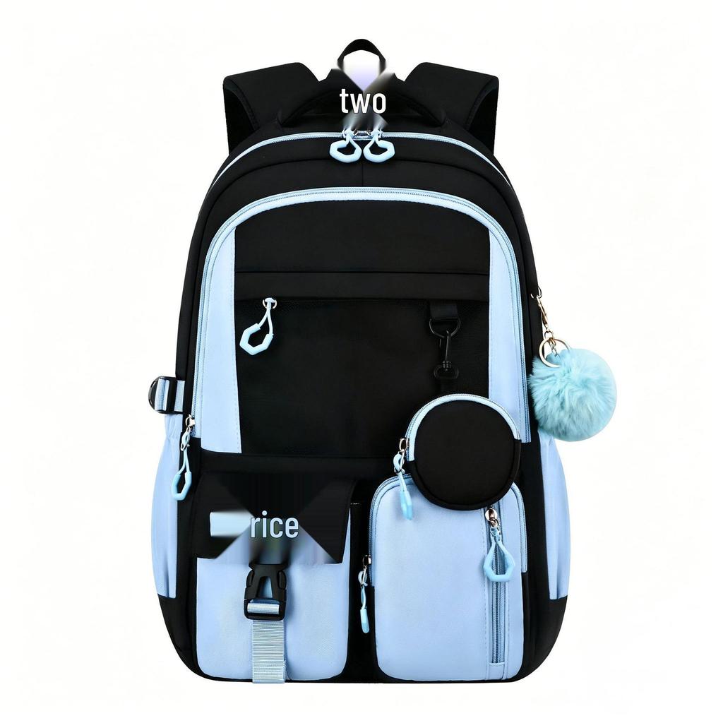 New Large Capacity Three-Piece Bow Backpack Set for Girls - Ideal for Junior High, High School, and College Students
