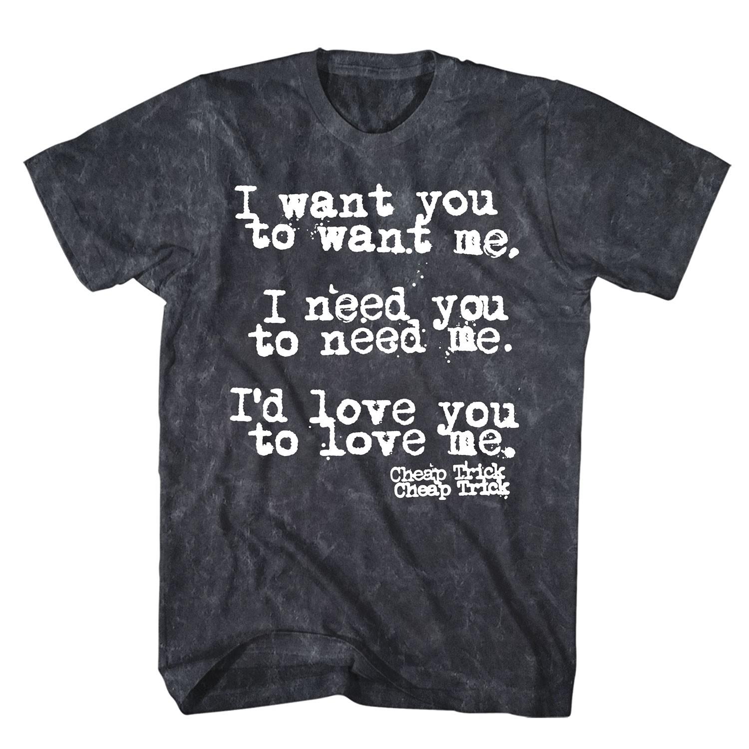 Men s Cheap Trick I Want You Mineral Wash T-shirt Small Black 3XL