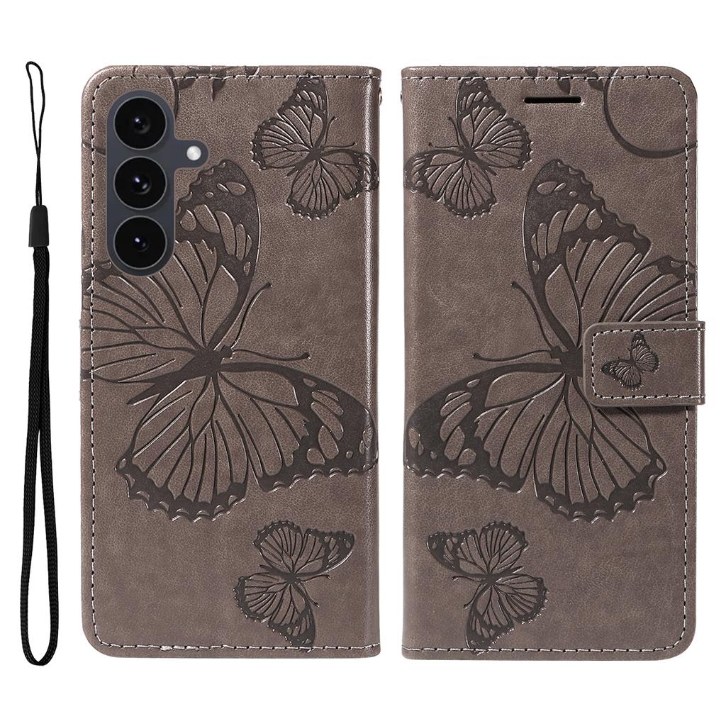 For Samsung Galaxy S25 FE Wallet Case Floral Butterfly Imprinted Leather Phone Cover Stand