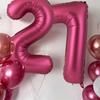 Giant 32 Inch Number Balloon Set Metallic Rose Red Foil Helium Balloon Kit DIY Happy Birthday Party Decor Kids Adult Anniversary
