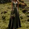2026 Women's Retro V-Neck Sleeveless Evening Gown - New Artistic Long Dress