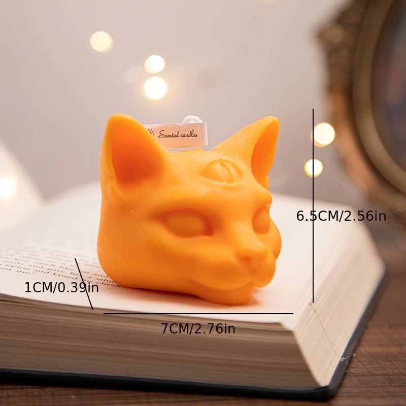 1 Set Halloween Three-Eyed Cat Head Aromatherapy Candles - Ideal for Cross-Border Festivals, Handmade Gift with INS Style, Perfect for Home Decoration