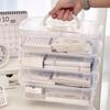 Schreibtisch Schubladentisch Aufbewahrungsorganizer Transparent Mehrschichtig Schmuckbehälter Fächer Kunststoff Platzsparend Schmuckaufbewahrungsbox