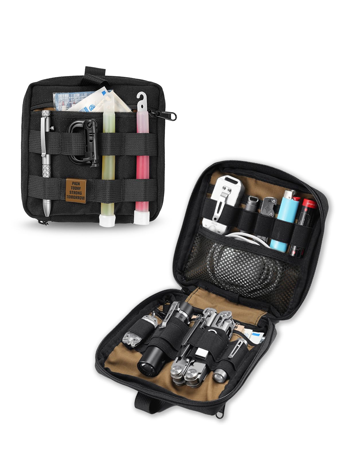 

VIPERADE CHP2 Tactical Admin Molle Tool Utility EDC EDC Compact 1000D Utility EDC Tool Bag with 2 Molle Clips Pouch, Bag, Organizer, Pouch, (Black) чорний