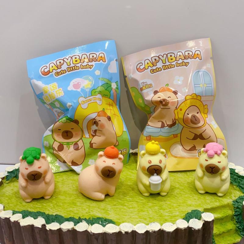 11pcs/lot Cartoon Capybara Eraser Cute Writing Drawing Pencil Erasers Stationery For Kids Gifts School Supplies Blinds Box