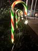 Solar-Powered Christmas Star & Snowflake Ornaments with Candy Cane Light Stakes