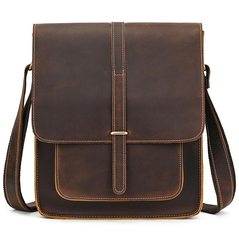 Vintage Fashion Men's Shoulder Bag Genuine Leather Men Sling Bag Cow skin genuine leather crossbody men messenger bag male