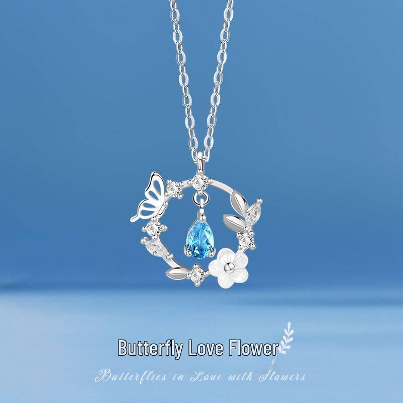 Eucalyptus and Bird Necklace - Elegant and Versatile Korean Friendship Gift for Women