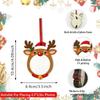 Flat Design Christmas Photo Frame Hanging Rope Bulk Set Wooden Picture Ornament 2D Style Wood Material Xmas Tree Decoration