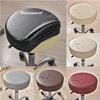 1pc Waterproof Round Stool Cover Stretch PU Leather Bar Stool Covers All Inclusive Rotating Chair Seat Slipcover Home Hotel